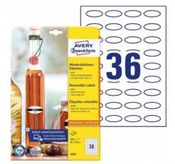Avery 5086 Oval labels, aftagelige 40 x 20 10ark