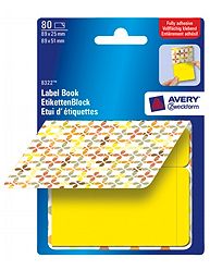 Avery 8322 Label Book, gule firkanter, 2str. 40ark (Udsalg f stk)