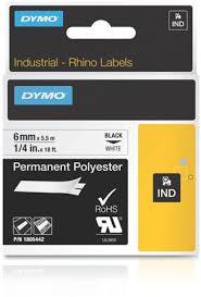 DYMO 1805442 RhinoPRO Permanent polyester 6mm x 5,5m sort p hvid