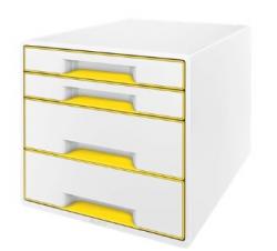 Desk Cube WOW 4-skuffer hvid/gul, Leitz 52132016
