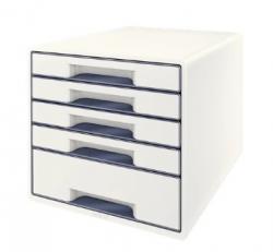 Desk Cube Leitz WOW 5-skuffer hvid/gr 52142001