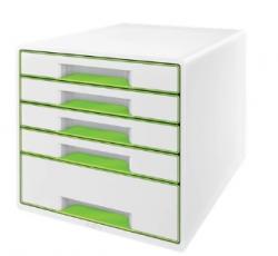 Desk Cube WOW 5-skuffer hvid/grn, Leitz 52142054