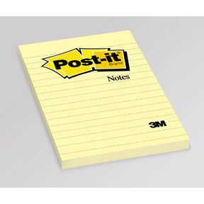 Post-it Notes 102x152 lin. gul, 3M 7100172753, 6stk