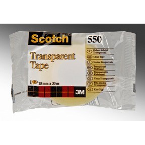 Tape Scotch 550 15mmx66m klar, 3M 7100194352,10stk