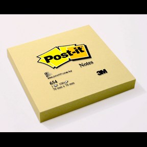 Post-it Notes 76x76 gul (12stk), 3M 7100290160
