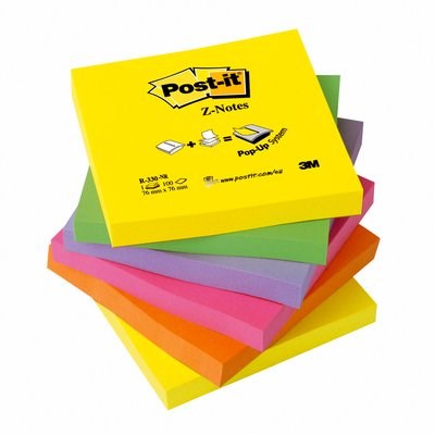 Post-it Z-Notes 76x76 neon rainbow(6stk), 3M 7100296020, 3 pakker