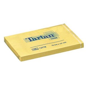 Tartan Notes 76x127 gul, 3M 7100296678, 144 pakker
