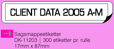 Brother DK-11203/DK11203 Arkivmappe etiketter 17x87mm 300stk.