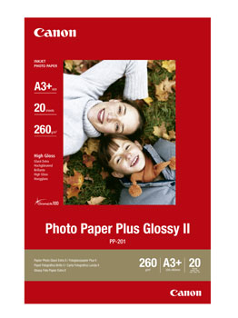 A3+ Canon PP-201 Glossy Plus Fotopapir 20ark (260g)