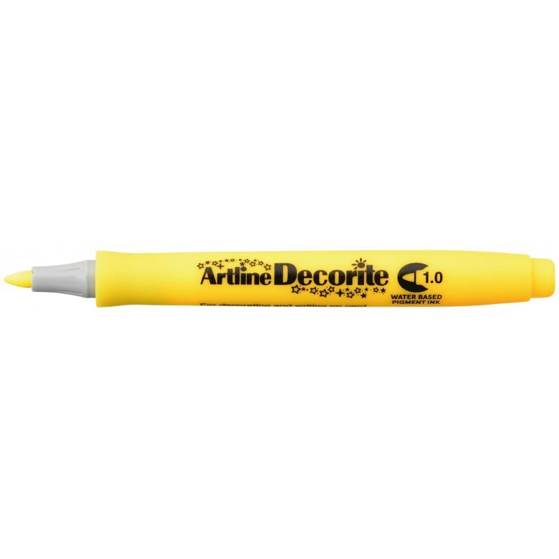 Artline Decorite Bullet 1.0mm yellow, Artline EDF-1 YELLOW, 12stk