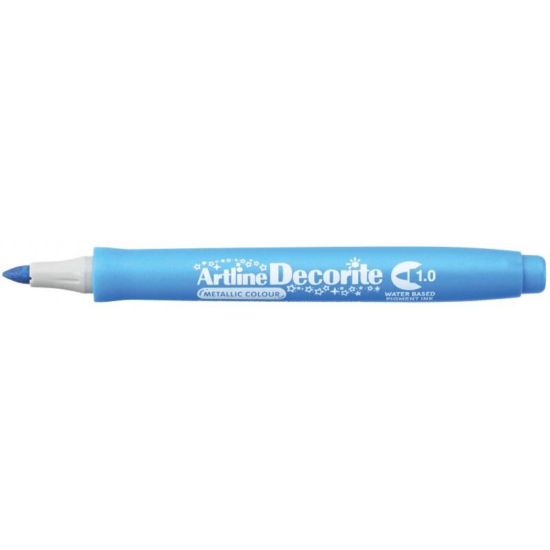 Artline Decorite Bullet 1.0mm metallic blue, Artline EDFM-1 METALLIC BLUE, 12stk
