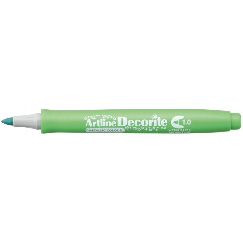 Artline Decorite Bullet 1.0mm metallic green, Artline EDFM-1 METALLIC GREEN, 12stk