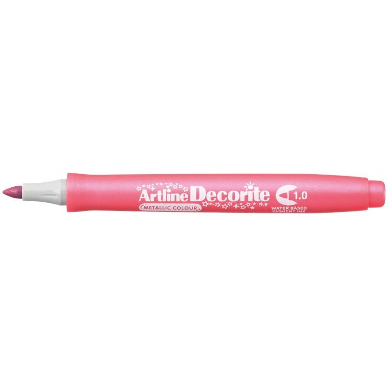 Artline Decorite Bullet 1.0mm metallic pink, Artline EDFM-1 METALLIC PINK, 12stk