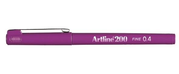 Fineliner 200 Fine 0.4 lilla, Artline EK-200 purple, 12stk