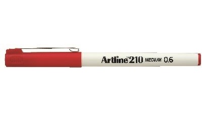Fineliner 210 M 0.6 rd, Artline EK-210 red, 12stk
