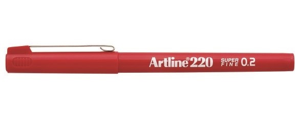 Fineliner 220 SF 0.2 rd, Artline EK-220 red, 12stk