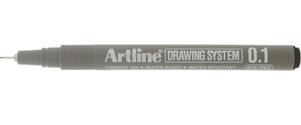 Drawing System 0.1 sort, Artline EK-231 black, 12stk