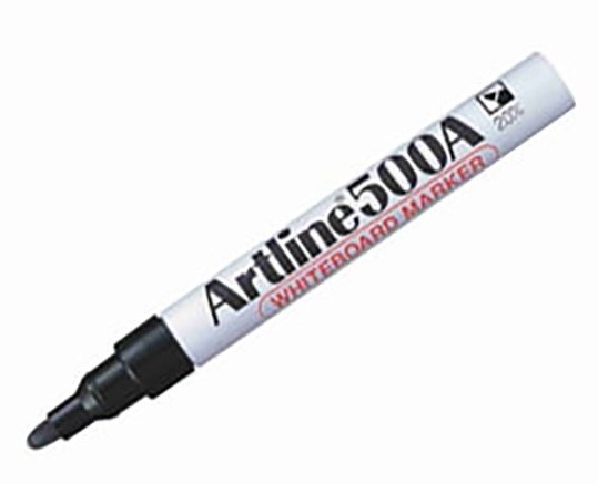 whiteboard Marker 500A sort, Artline EK-500A black, 12stk