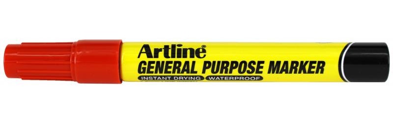 General purpose marker rd, Artline EKPR-GPM-red, 12stk