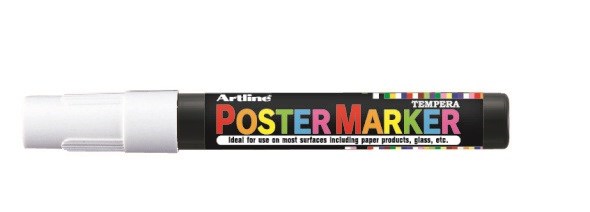 Poster Marker EPP-4 2.0 hvid, Artline EPP-4 white, 12stk