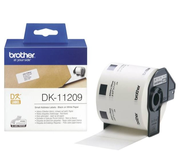 Brother DK11209 sm adr. etiketter 29x62mm 800stk.