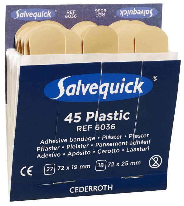 Salvequick Plaster plast refill, Cederroth 6036, 6stk