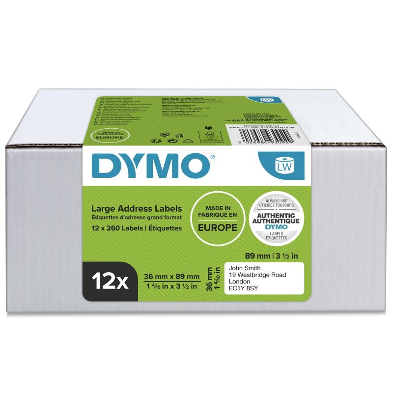 LW 36mm x 89mm Store Adresse Labels 12 x 260 labels, DYMO 2093093