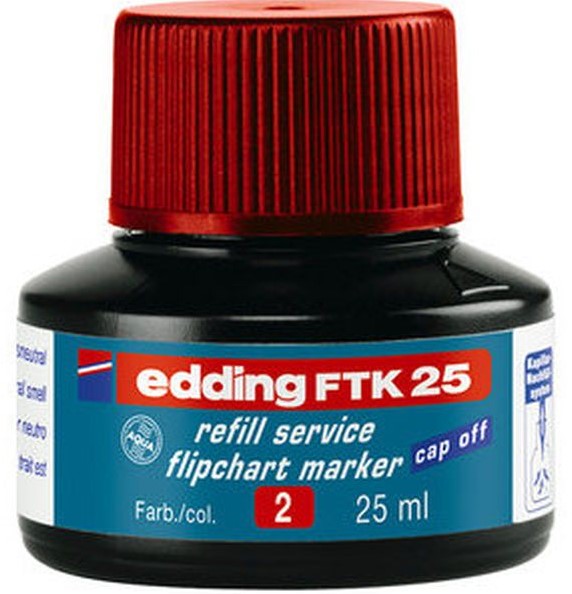 Edding FTK25-2 rd refill blk til flipchart markers