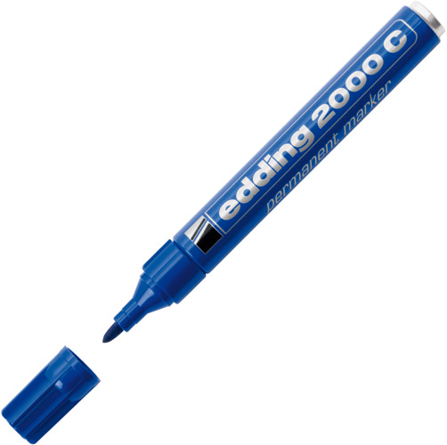 Edding 2000C-3 blå permanent marker, rund spids 1,5-3mm (10 stk.)