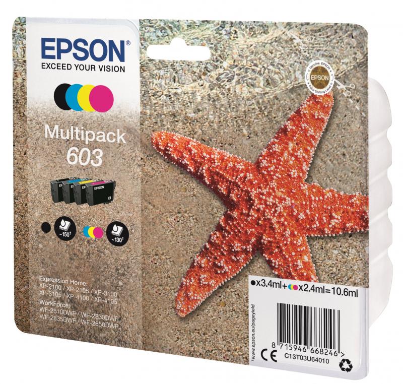 Blkpatroner Multipack 603 4-farver, Epson C13T03U64010