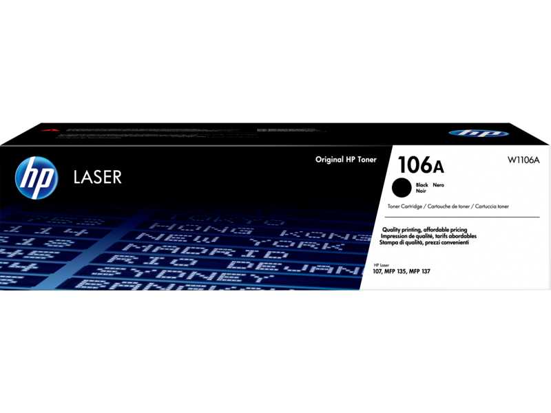 LaserJet 106A sort toner Kassette 1K, HP W1106A