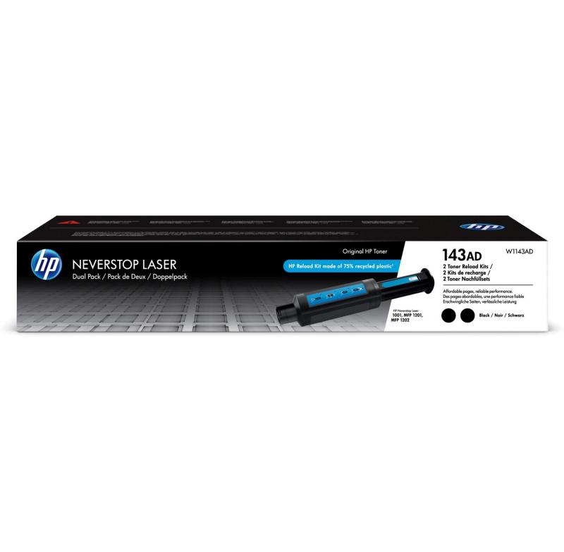 HP 143AD Neverstop Toner Reload Kit 2-Pack, HP W1143AD