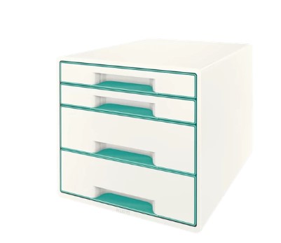 Desk Cube Leitz WOW 4-skuffer hvid/isbl 52132051