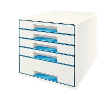 Desk Cube Leitz WOW 5-skuffer hvid/bl 52142036
