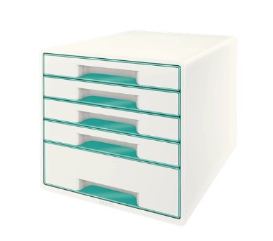 Desk Cube Leitz WOW 5-skuffer hvid/isbl 52142051