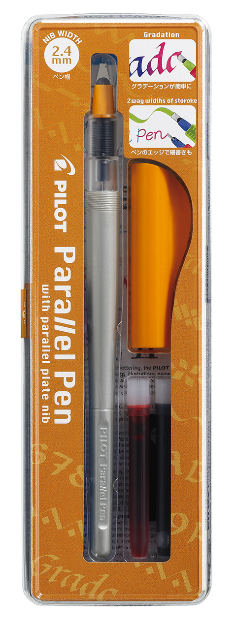 Kalligrafipen Parallel Pen 2,4mm sæt sort, Pilot FP3-24-SS, 1stk