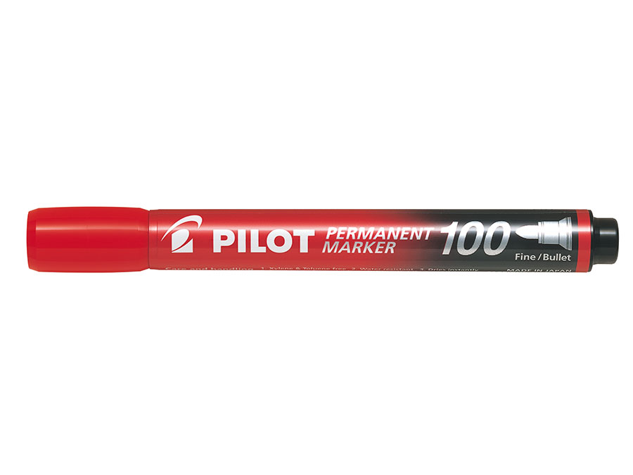Marker Permanent 100 rund rd, Pilot SCA-100-R,12stk