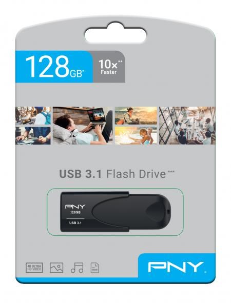 USB 3.1 Attache 4 128GB, sort, PNY FD128ATT431KK-EF