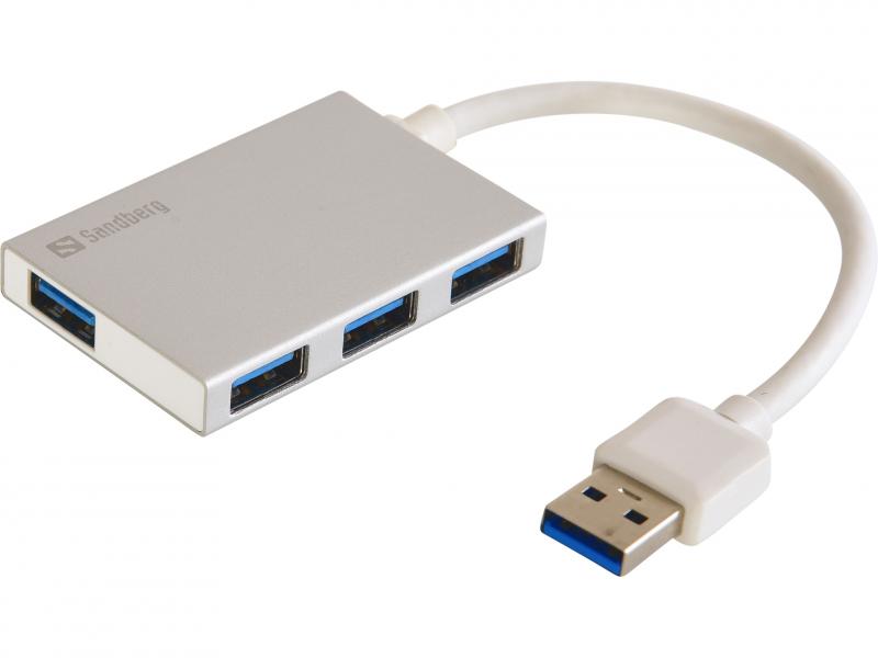 USB 3.0 Pocket Hub 4 Ports, slv, Sandberg 133-88