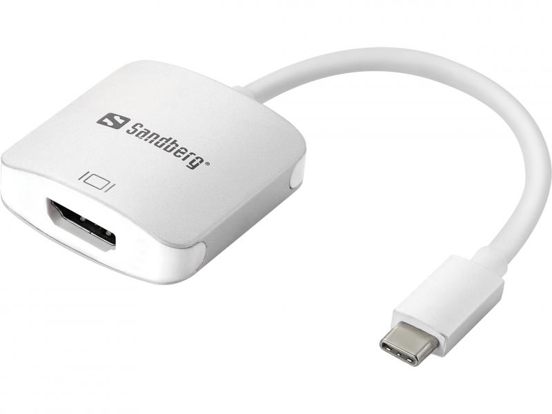 USB-C to HDMI Link, hvid, Sandberg 136-12