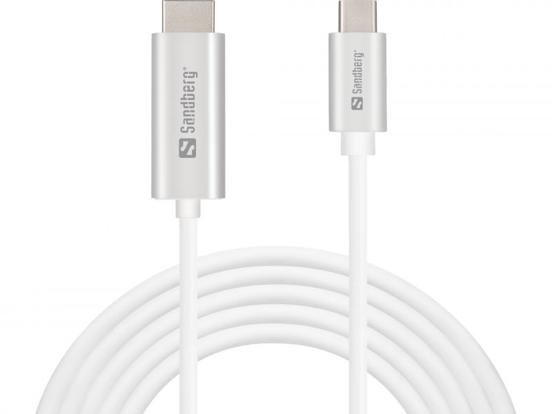 USB-C to HDMI Cable, slv (2m), Sandberg 136-21