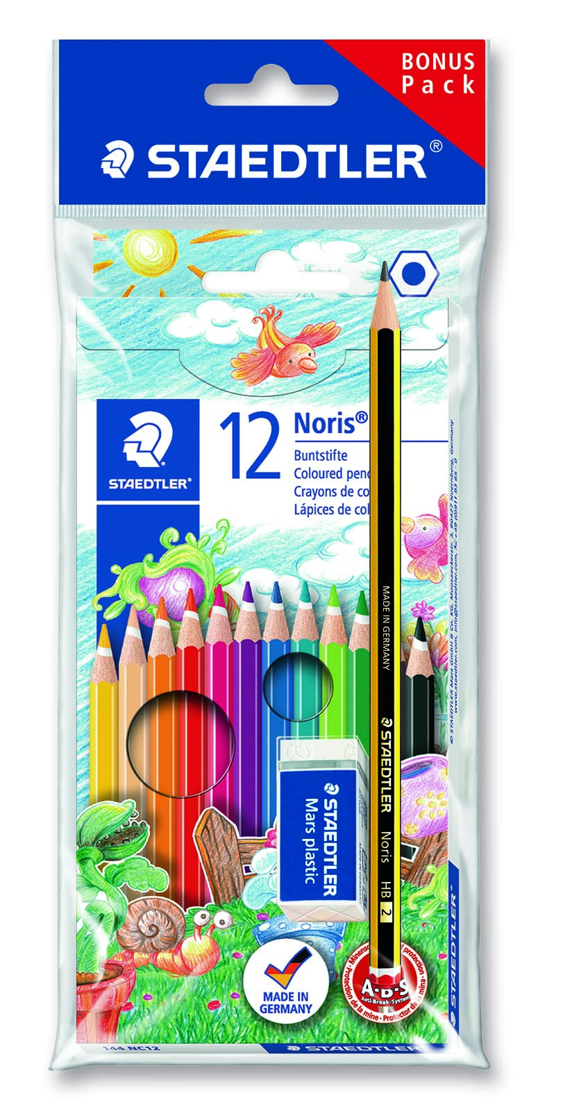 Farveblyanter Noris 12 farver +blyant +viskelder, Staedtler 61 SET6