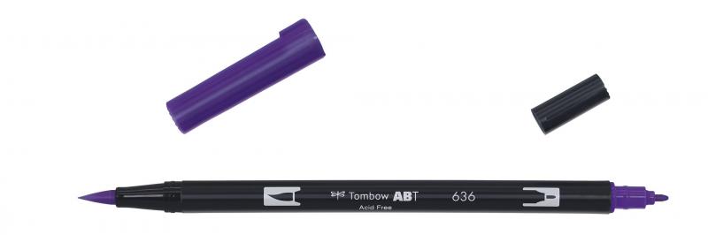 Marker ABT Dual Brush 636 imperial purple, Tombow ABT-636, 6stk