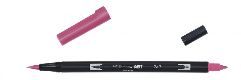 Marker ABT Dual Brush 743 hot pink, Tombow ABT-743, 6stk
