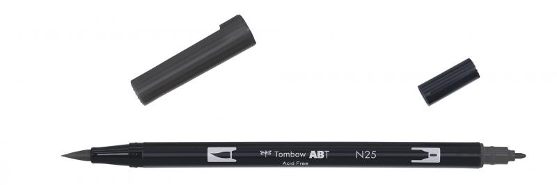 Marker ABT Dual Brush N25 lamp sort, Tombow ABT-N25, 6stk