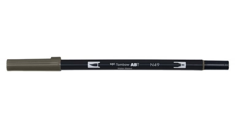Marker ABT Dual Brush N49 warm gray 8, Tombow ABT-N49, 6stk