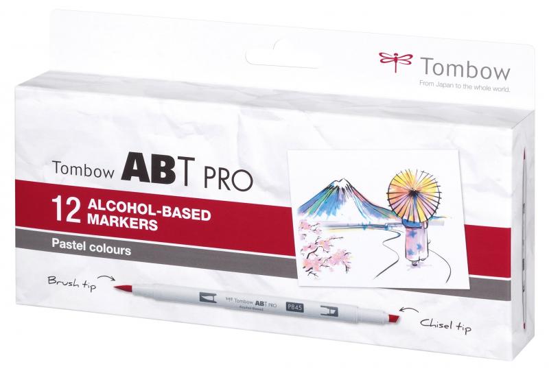 Marker ABT PRO Dual Brush 12P-2 Pastel 12 farver, Tombow ABTP-12P-2
