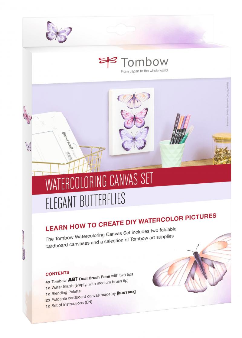 Watercoloring Canvas set Butterflies, Tombow CANVAS-SET1