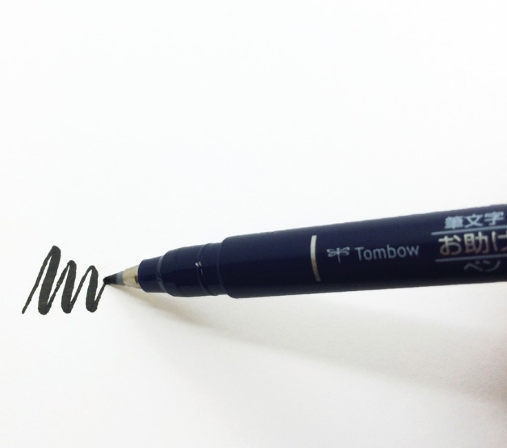 Brush pen Fudenosuke hrd sort, Tombow WS-BH, 6stk