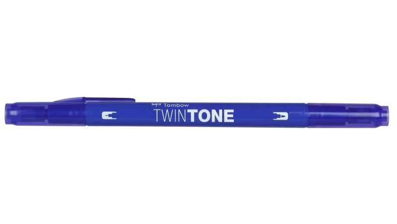 Marker TwinTone preussisk bl 0,3/0,8, Tombow WS-PK17, 6stk